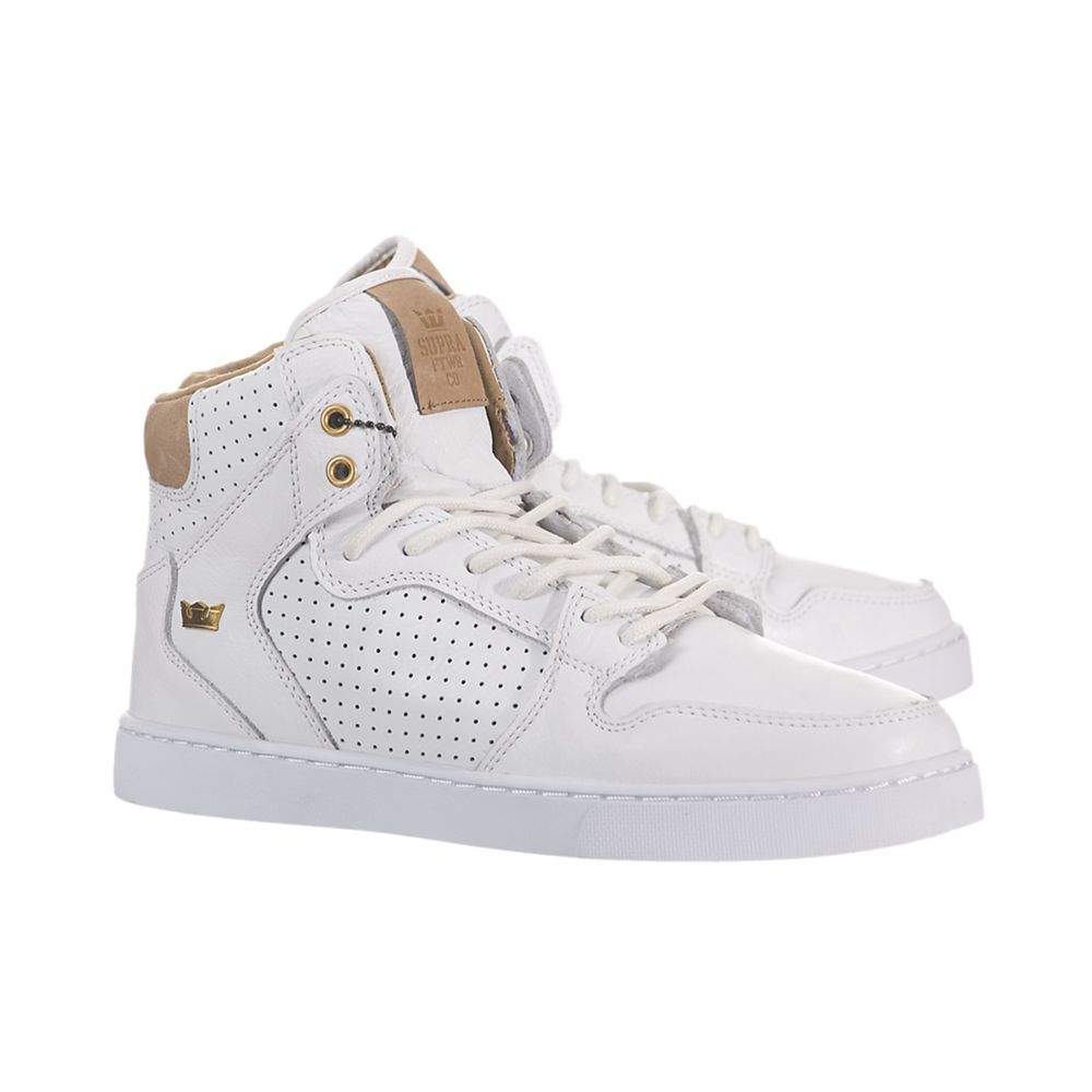 Baskets Montantes Supra Vaider LX Blanche White/Tan-White Homme | DRZ-67310561